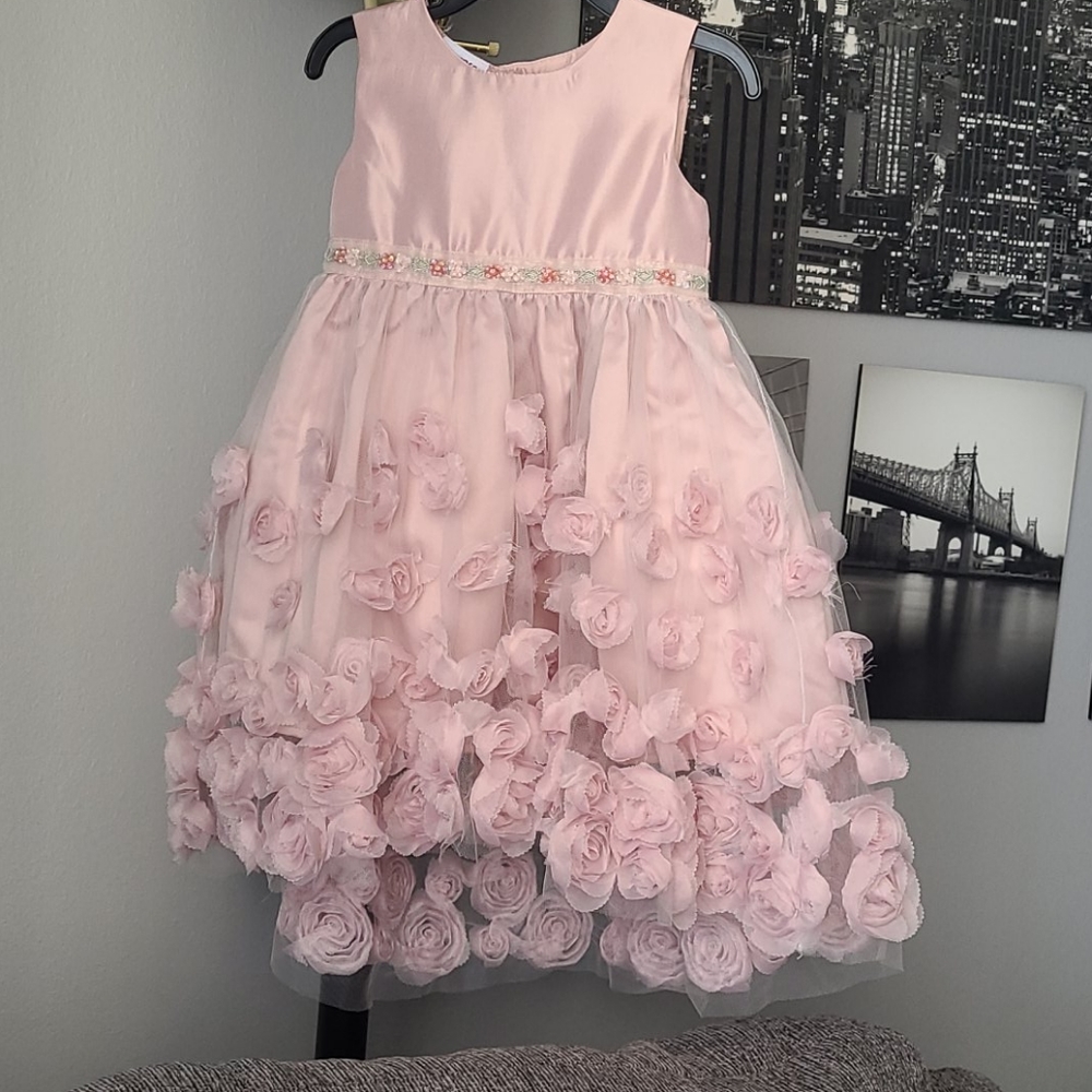 Blueberi Boulevard Toddler Girl Dress Rose Petals